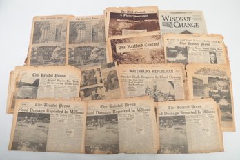 Large Grouping Various Connecticut Disaster(s) Newspapers