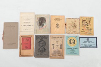 Ephemera 19th & 20th Century Booklets, Including Humor, Adv., , Cooking, Etc.