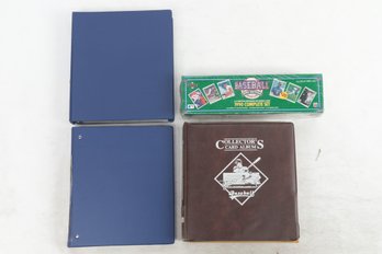 Box Lot Of Baseball Card Binders 2009 Topps Chrome 2008 Bowman Plus 1990 Upper Deck Sealed Set