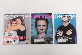 Lot Of 3 George Magazines Sep '99 Rob Lowe Apr '00 Bono, Etc.