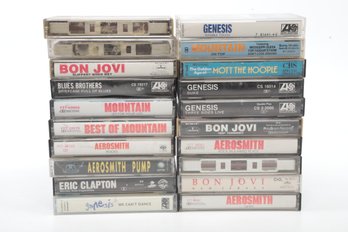 20 Vintage Mixed Genre Cassette Tapes: Aerosmith, Bon Jovi, Genesis & More!!!