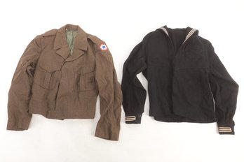 2 Vintage Military Uniform Tops