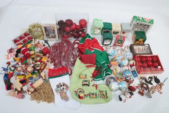 2 Mixed Box Lots Of Christmas Ornaments & Decorations