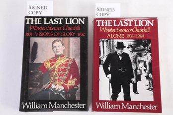 2 Signed 1st Edition Winston Churchill Books By William Manchester