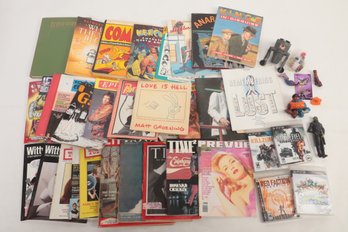 Mixed Box Lot Of Comic Magazine , Video Games And Toys