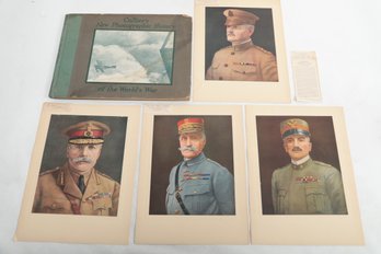 (PERSHING) FOUR FAMOUS GENERALS WWI PORTRAIT PRINTS 1919, COLLIER'S Photographic History Of The World's War,