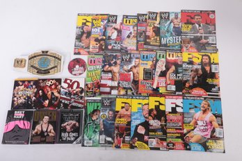 Group Of Wrestling Magazines And Related Items