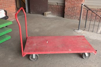 Large Red Metal Utility Cart