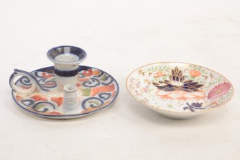 Two Antique 19th Century Imari Porcelain Pieces