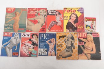 Group Of Vintage Men's Magazines - Flirt, Picture Show, Pic, Photo, Pack'o Fun& More