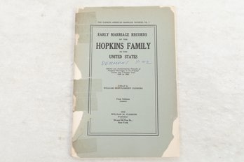 Genealogy, Hopkins Family, THE CLEMENS AMERICAN MARRIAGE RECORDS, Vol. 5