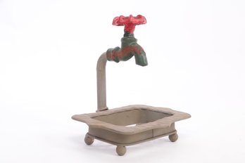 Antique Hose/Fountain Spicket W/Decorative Iron Work On Base