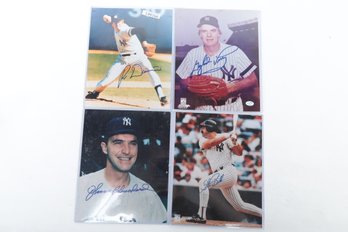 Lot Of 4 New York Yankee Players Signed 8x10 Photos