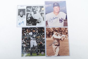 Lot Of 4 New York Yankee Players Signed 8x10 Photos