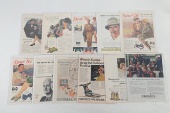 Vintage Advertising Tear Sheets IncLuding Bow Ties