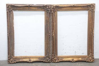 Pair Of Very Large Ornate Gilded Picture Frames 45' X 34'