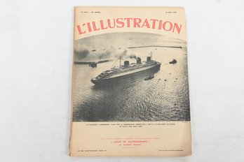 1935 Design Magazine  Normandie Ocean Liner Cover LIllustration