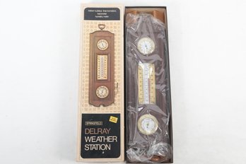Vintage Springfield Weather Station ~ Indoor/Outdoor Thermometer, Barometer & Humidity Meter
