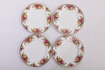 Set Of Four Royal Albert Old Country Roses   8' Lunch Plates - New