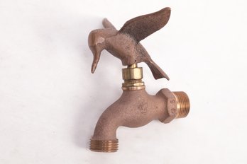 Vintage Brass Hose Spicket W/Hummingbird Figural