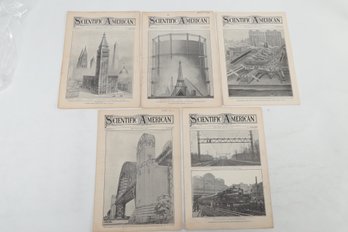 Scientific  American 5 Issues 1907 NYC  Rail Roads, Architecture