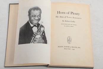 1947 1st Edition 'Horn Of Pleanty' Story Of Louis Armstrong By Robert Coffin