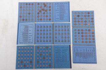 Group Of US Cent Penny Coin Folders With Some Coins