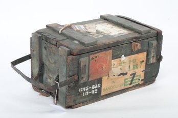 Vintage Wood Bandolier Ammo Box