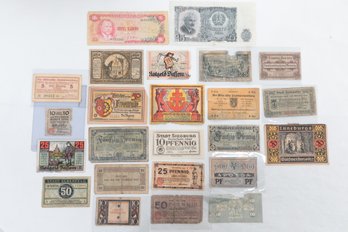 Group Of Antique European Currency Musty German