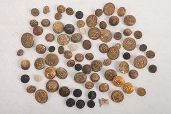 Group Of Vintage Military Buttons