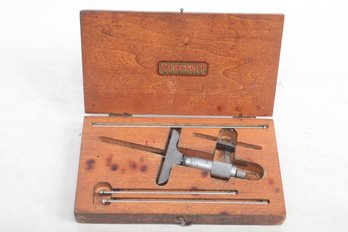 Starret No440 Depth Gauge In Original Wood Case