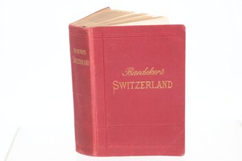 Maps:  Early Baedeker Of Switzerland  Folded Maps  Including Panorama  Of The Alps