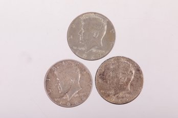 Grouping Of 3 JFK 1/2 Dollars: (2) 1964 & (1) 1967