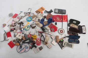 Vintage 'Junk Drawer' Lot: Vintage Advertising, Medallions, Pocket Knives & Much More