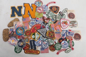 Assorted VTG & Modern Patches: Police, Fire Dept., Marine, Clubs, American Flags & More