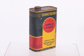Early 1900's Sonneborn's Floor Life Cleaner Tin Approx 1/2 Full