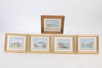 Lot Of 5 Carole Holding Signed Water Colors