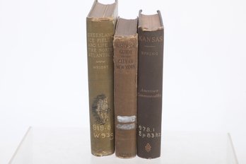 Group Of 2 Antique Books Incl Historical Guide To The City Of New York, Kansas Prelude To The War With Union