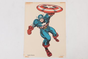 1966 MMMS Super Hero POSTER CAPTAIN AMERICA Marvel Personality 16 X 12