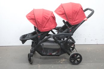 Contours Double Baby Stroller W/Bottom Storage & Easily Foldable