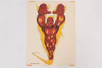 1966 MMMS Super Hero POSTER JOHNNY STORM / HUMAN TORCH Marvel Personality 16 X 12