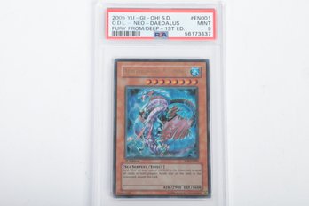 2005 Yu-Gi-Oh S.D. Ocean Dragon Lord Neo Daedalus Fury From Deep 1st Ed EN001 PSA 9 Mint Graded Card