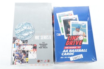 1991/92  Pro Set  And 1991 Line Drive Baseball Wax Pack Boxes