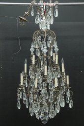 Beautiful 16 Light Tear Drop Crystal Chandelier ~ Approx. 52' H