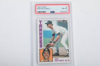 1984 Topps Don Mattingly #8 PSA 8 Graded Card Rookie Card RC