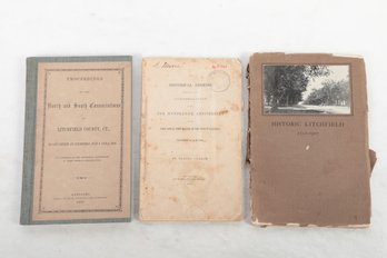 3 Early Historical  Connecticut Books  Including Litchfield