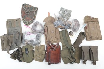 Mixed Era Military Field Equipment: Ammo Bags, Belts, Slings, Etc.