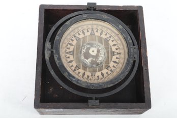 Antique Ritchie Boston Ships Compass W/Black Casting (10')