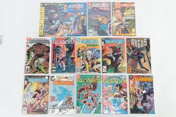 DC Comic Lot-16 Warlord (1982-1988)- Argus #1- 5 Star Trek TNG (1989 2nd Series- Adventures In DC Universe #1