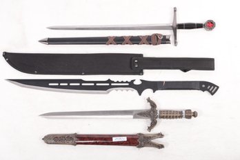 3 Decorative Daggers/swords W/sheaths